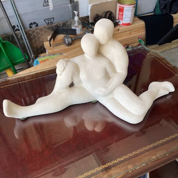 Haeger Popcorn textured Male Female Sculpture 1999